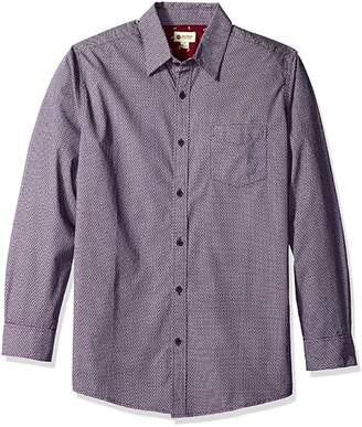 Haggar Men's Long Sleeve Cotton Prints Woven Shirt