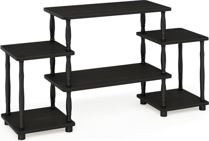 Furinno Turn-N-Tube No Tools Entertainment Center with Bamboo Tubes, Espresso/Black