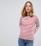 Thumbnail for your product : ASOS Petite Stripe Top In Baby Loop Back