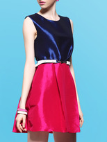 Thumbnail for your product : Choies Contrast A-line Dress with Pleated Skirt