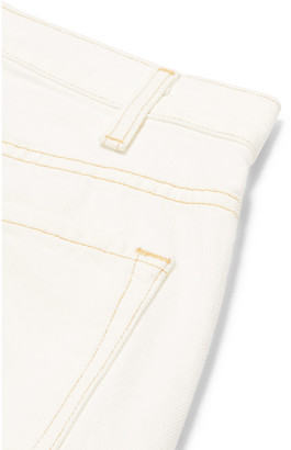 Gold Sign High-rise Wide-leg Jeans - Cream