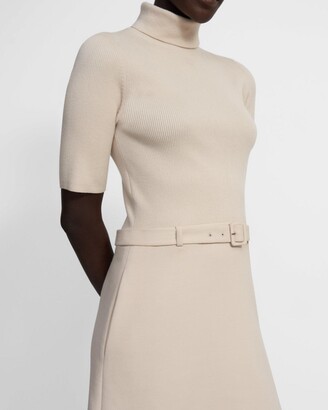 Theory knit combo dress in utility wool Clearance