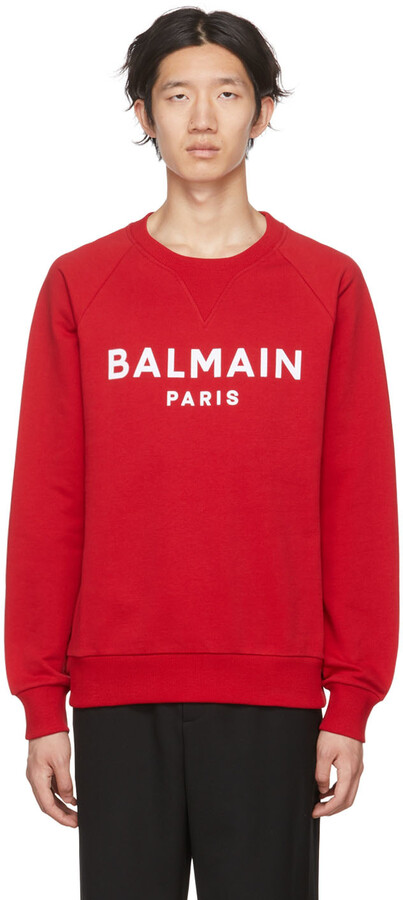 Balmain Men's Red Sweatshirts & Hoodies | ShopStyle