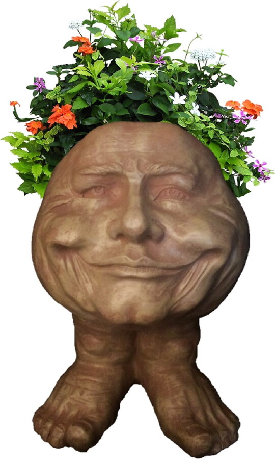 Homestyles Stone Wash Papa John the Muggly Face Humorous Statue Planter Pot