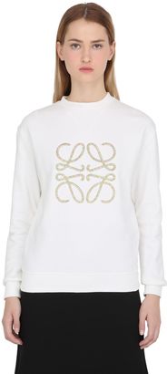 Loewe Logo Embroidery Cotton Jersey Sweatshirt