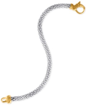 Peter Thomas Roth Two-Tone Mesh Link Chain Bracelet in Sterling Silver & Gold-Plate
