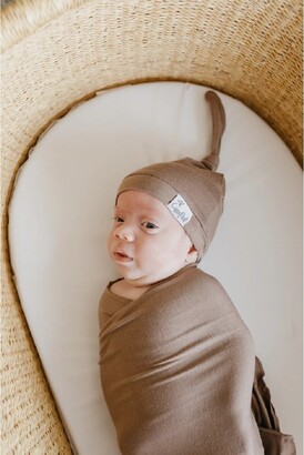 Copper Pearl Adjustable Newborn Top Knot Hat, Gobi
