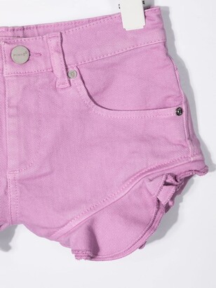 Pinko Kids Ruffle-Trim Denim Shorts