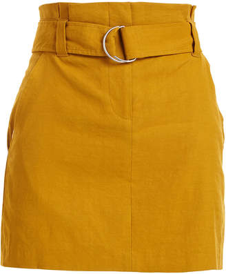 A.L.C. Bryce Belted Linen-Stretch Skirt