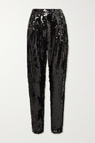 Thumbnail for your product : Etoile Isabel Marant Titiane Sequined Mesh Tapered Pants - Black