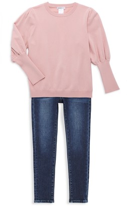 Minnie Rose Little Girl's & Girl's Puff-Sleeve Sweater