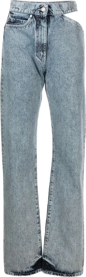 MSGM Cut-Out Straight-Leg Jeans
