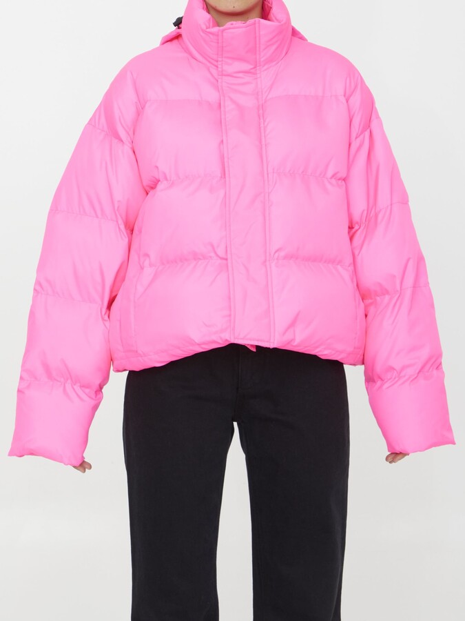 Balenciaga Neon Pink Nylon Puffer Jacket - ShopStyle
