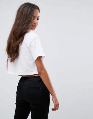 Missguided Petite Lace Up Detail Cropped T-Shirt