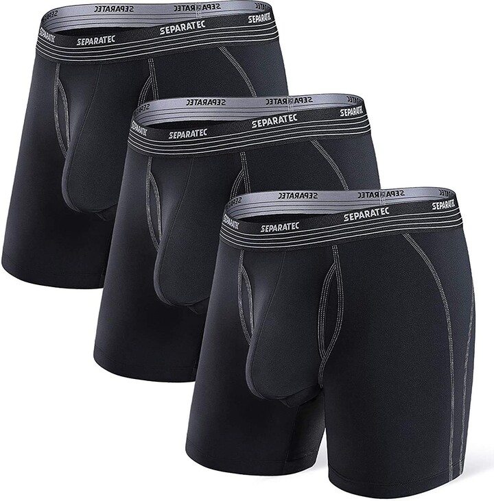 Separatec Men's Sport Underwear Trunks Dual Pouch Boxers Dry