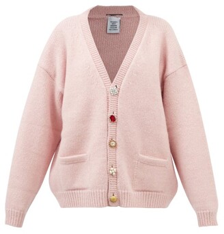 VETEMENTS 売れ筋商品|||ヴェトモン カーディガン アウター レディース Cardigans Pink VETEMENTS Pink Button Cardigan Vetements