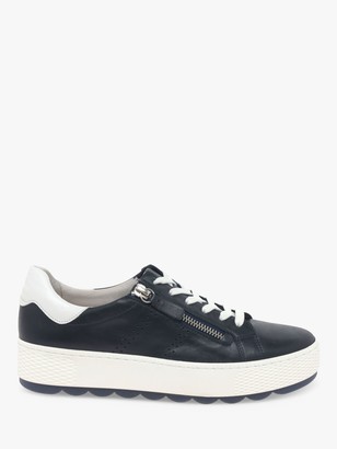 black leather flatform trainers