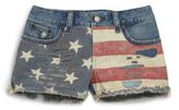 Thumbnail for your product : Ralph Lauren Girl's Distressed Flag Denim Shorts