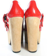 Thumbnail for your product : Carven NEW Red Leather Ankle Strap Peep Toe Platform Sandals Sz 40 10 $650