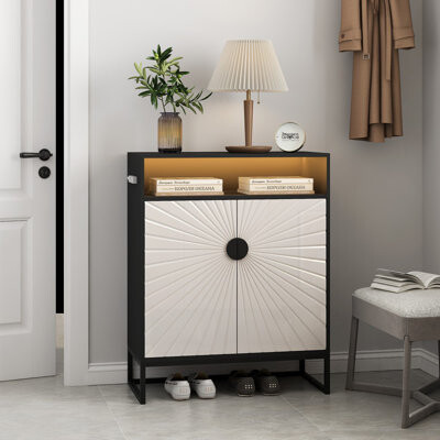 White Manufactured Wood Shoe Storage Bench