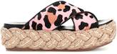 Thumbnail for your product : Miu Miu Calf hair platform sandals