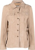 Button-Front Suede Jacket 
