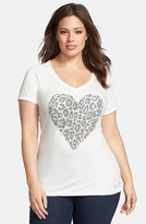 Thumbnail for your product : 7 For All Mankind Seven7 Studded Heart Graphic Cotton Tee (Plus Size)