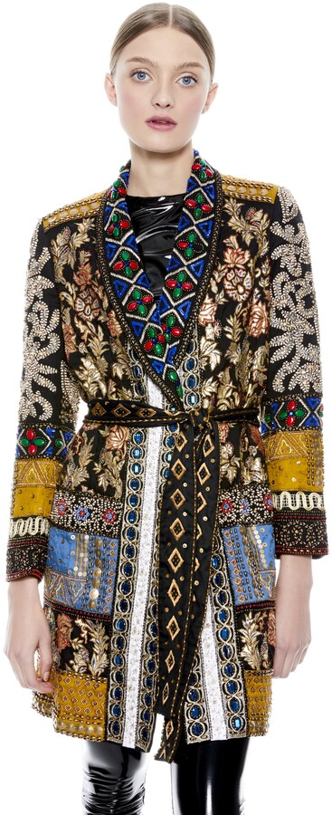 alice and olivia patchwork jacket