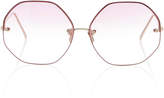Linda Farrow Oversized Polygon Round-Frame Sunglasses