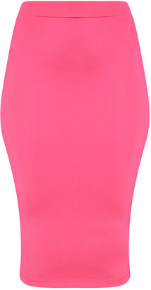 PrettyLittleThing Pink Corset Back Midi Skirt