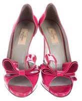 Thumbnail for your product : Valentino Peep-Toe Bow Pumps