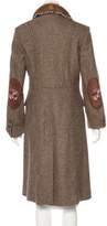 Thumbnail for your product : Blumarine Mink Fur-Trimmed Wool Coat