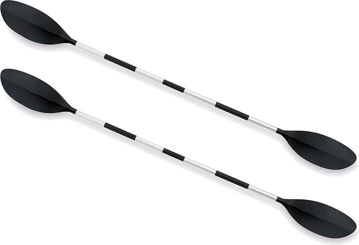 Intex 86" Lightweight Aluminum Double Oar Inflatable Kayak Paddle, Black, 2 Pack