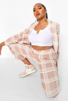 Thumbnail for your product : boohoo Plus Grid flannel Slim Fit Trouser