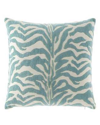 Elaine Smith Aqua Zebra-Print Outdoor Pillow