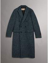Thumbnail for your product : Burberry Donegal Herringbone Wool Double-breasted Coat , Size: 52, Blue