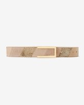 Thumbnail for your product : White House Black Market Embossed-Leather & Suede Belt