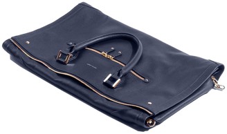 hook + ALBERT Hook & Albert Womens Navy Leather Garment Weekender Bag