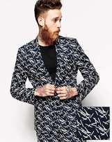 Thumbnail for your product : ASOS Slim Fit Blazer In Sticks Print