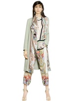Thumbnail for your product : Etro Printed Silk Lapel Viscose Twill Coat
