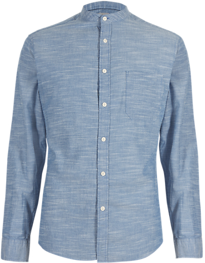 Marks and Spencer M&s Collection Pure Cotton Long Sleeve Granddad ...