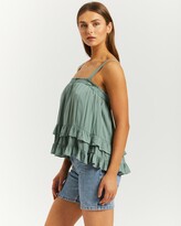 Thumbnail for your product : Atmos & Here Women's Green Sleeveless Tops - Monte Tiered Frill Detail Top