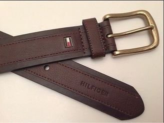 Tommy Hilfiger Men's Leather Belt *Brown w/ Gold Buckle* Size 32 34 36 38 40 42