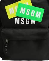 Thumbnail for your product : MSGM Logo Printed Canvas Backpack