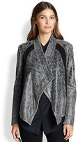 Thumbnail for your product : DKNY Leather Draped-Front Jacket