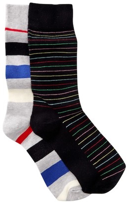 Happy Socks Stripes Crew Socks - Pack of 2