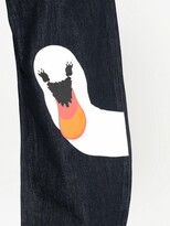 Thumbnail for your product : J.W.Anderson Swan-Print Curved Denim Jeans