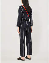 Thumbnail for your product : Maje Panti V-neck pinstriped woven jumpsuit