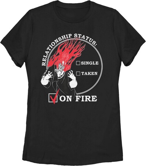 Hercules Women'sHerculesHadesValentine'sDayStatus,ONFIRE!T-Shirt-Black-2XLarge