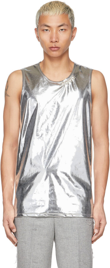 mosaic Professor tiger Men Silver Shirt Metallic | Shop the world's largest collection of fashion  | ShopStyle